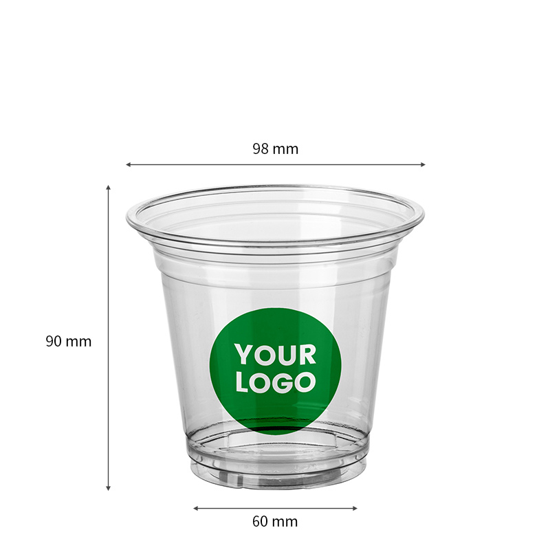 Custom 12oz. Premium Clear Plastic Cups - PET Cups - ecoaralon
