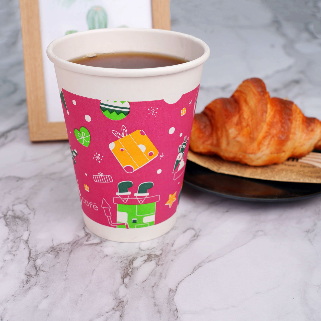 12oz Premium Multicolor WaterProof Custom Printed Single Wall Cups - ecoaralon