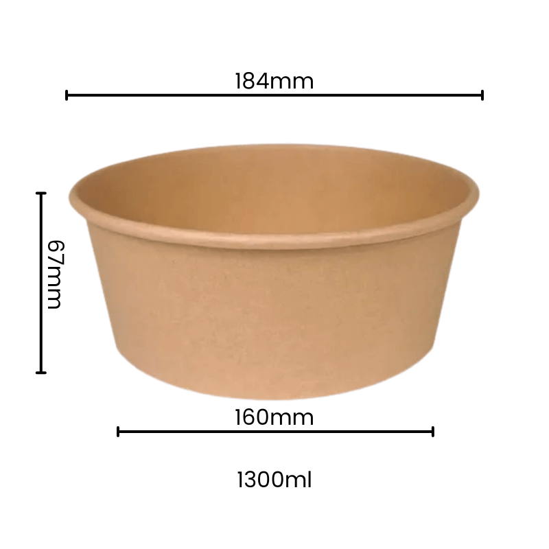 Starter Pack Salad Paper Bowl + Logo Sticker Bundle (500ml / 1000ml / 1100ml / 1300ml) - ecoaralon