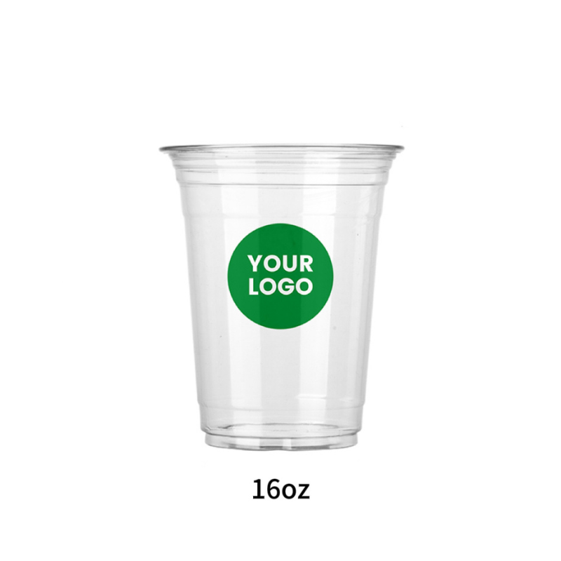Custom 16oz Premium Clear Plastic Cups - ecoaralon