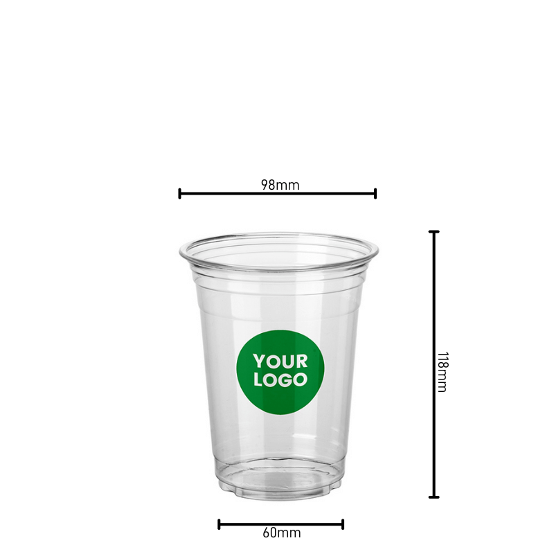 Custom 16oz Premium Clear Plastic Cups - ecoaralon