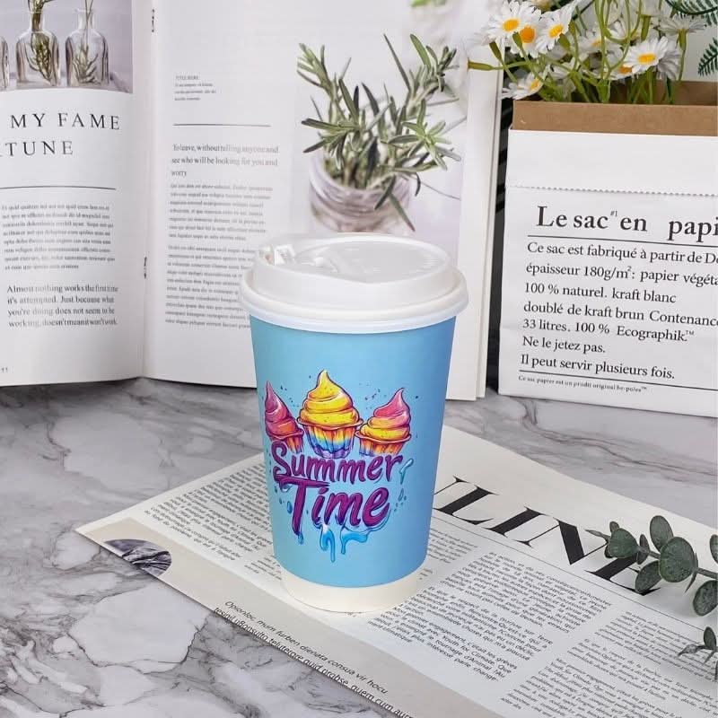 16oz Premium Multicolor WaterProof Custom Printed Double Wall Cups - ecoaralon