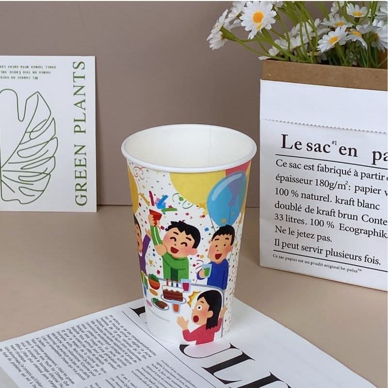 16oz Premium Multicolor WaterProof Custom Printed Single Wall Cups - ecoaralon