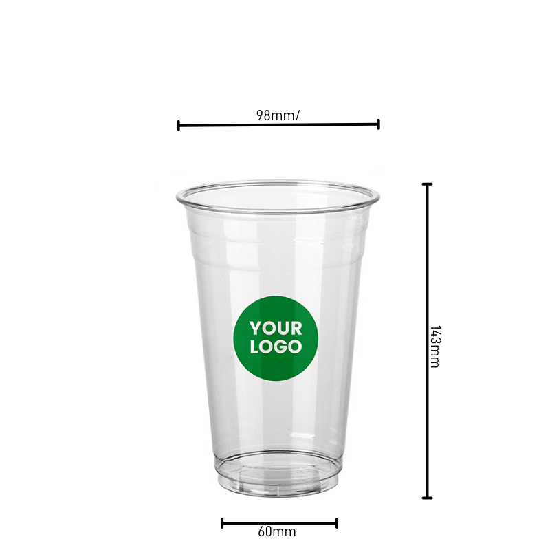 Custom 20oz Premium Clear Plastic Cups - ecoaralon