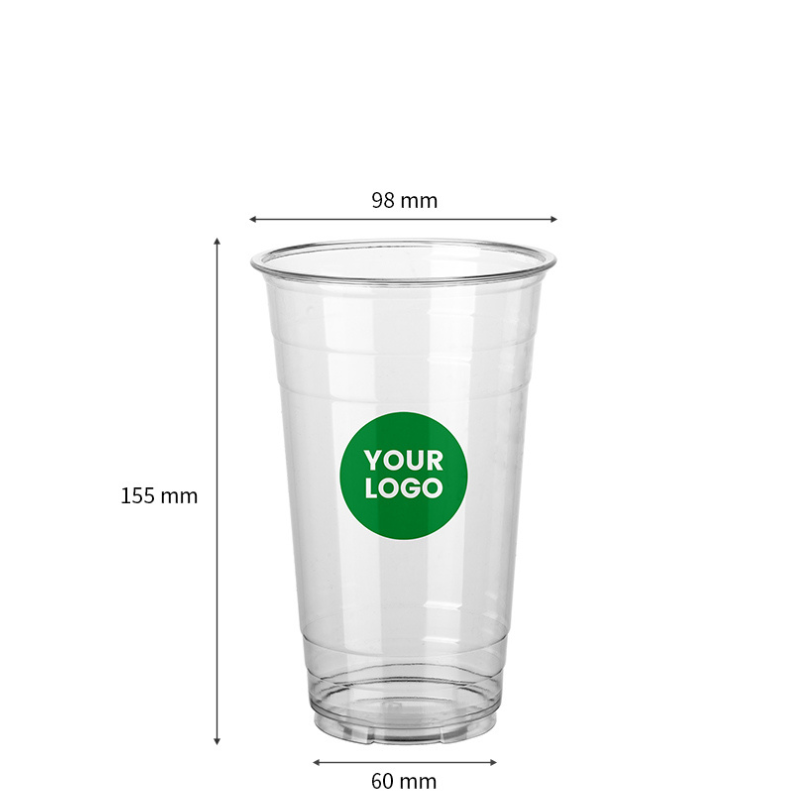 Custom 24oz Premium Clear Plastic Cups - ecoaralon