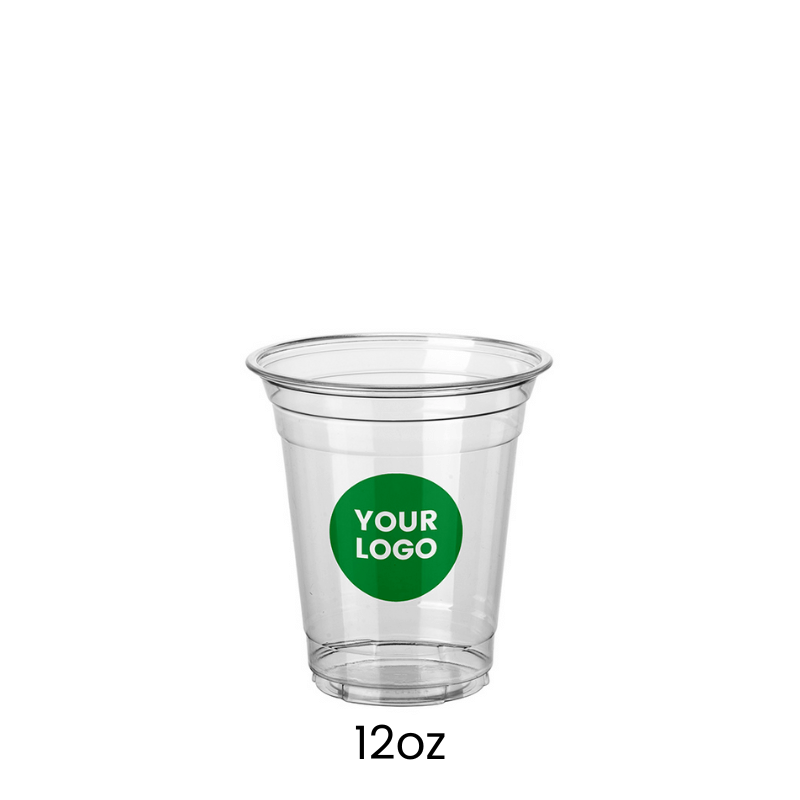 Custom 12oz Premium Clear Plastic Cups - ecoaralon