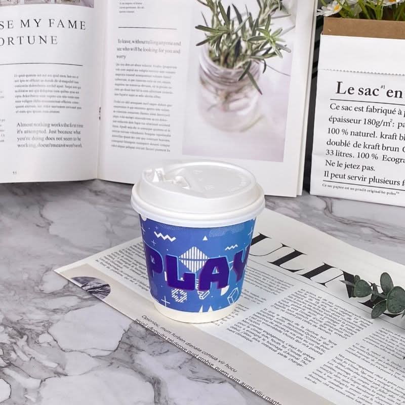 8oz Premium Multicolor WaterProof Custom Printed Double Wall Cups - ecoaralon