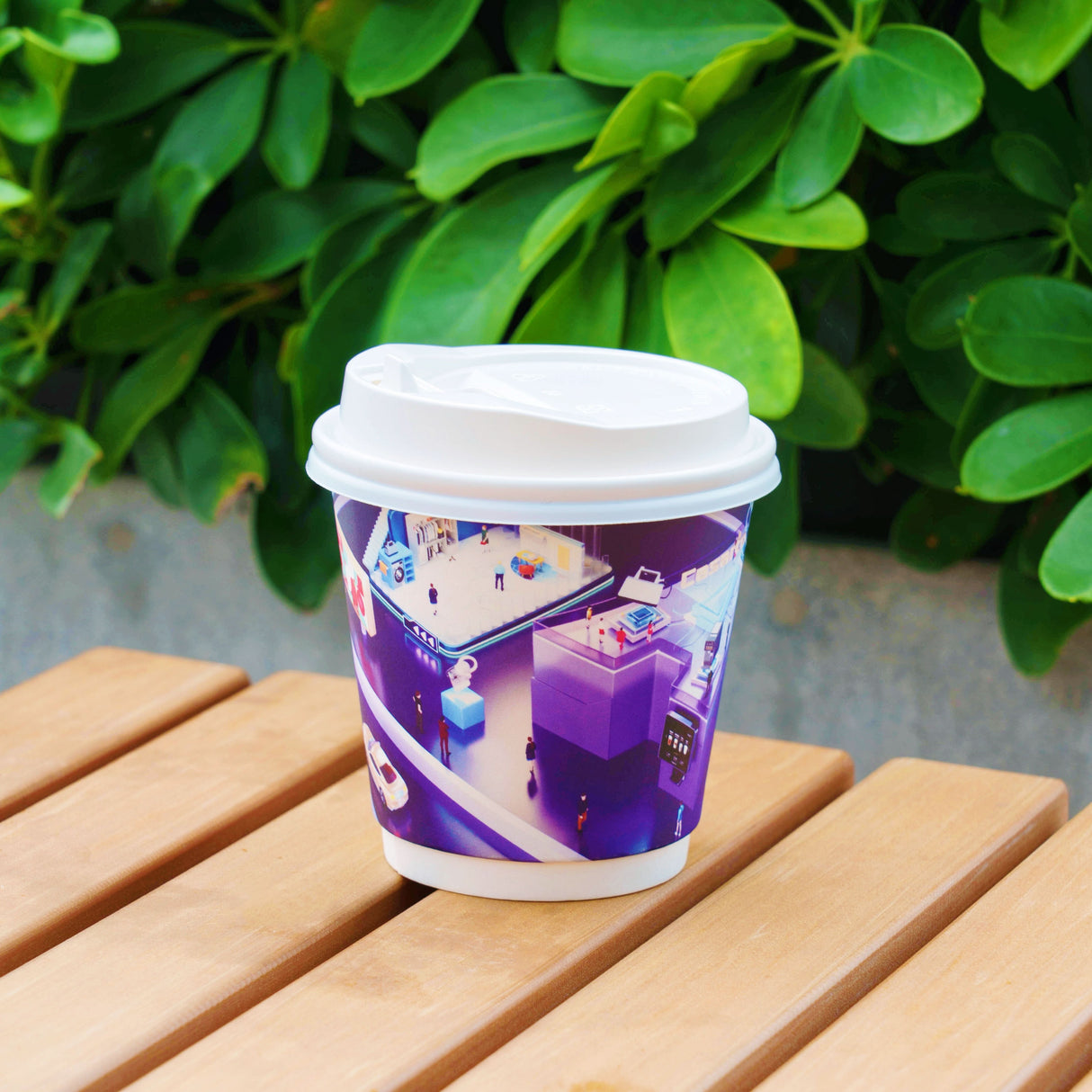 8oz Premium Multicolor WaterProof Custom Printed Double Wall Cups - ecoaralon