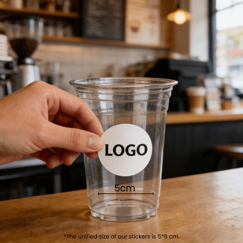 Starter Pack Blank Plastic Cups + Logo Stickers Bundle (12oz / 16oz / 20oz / 24oz) - ecoaralon