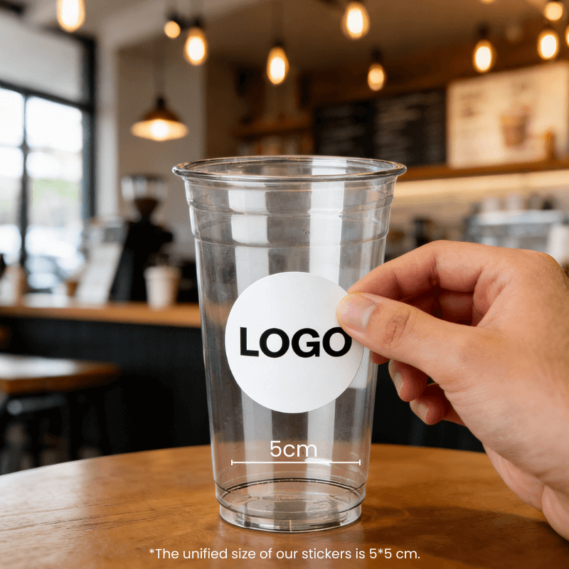Starter Pack Blank Plastic Cups + Logo Stickers Bundle (12oz / 16oz / 20oz / 24oz) - ecoaralon