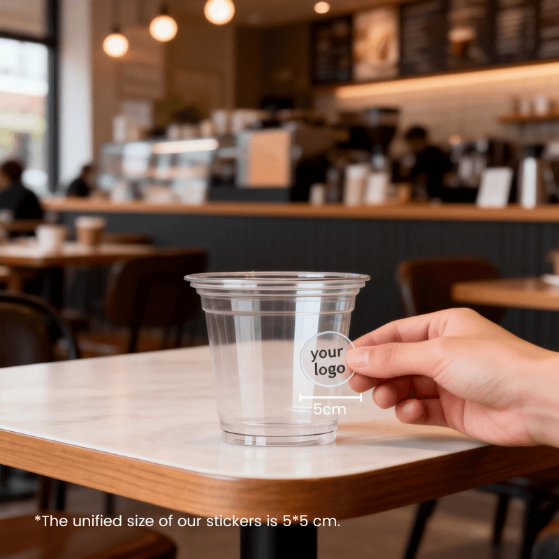 Starter Pack Blank Plastic Cups + Logo Stickers Bundle (12oz / 16oz / 20oz / 24oz) - ecoaralon
