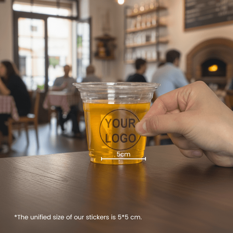 Starter Pack Blank Plastic Cups + Logo Stickers Bundle (12oz / 16oz / 20oz / 24oz) - ecoaralon