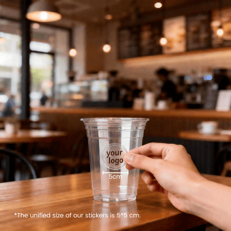 Starter Pack Blank Plastic Cups + Logo Stickers Bundle (12oz / 16oz / 20oz / 24oz) - ecoaralon