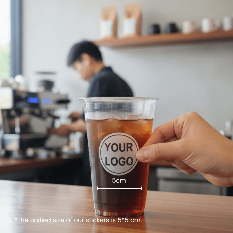 Starter Pack Blank Plastic Cups + Logo Stickers Bundle (12oz / 16oz / 20oz / 24oz) - ecoaralon