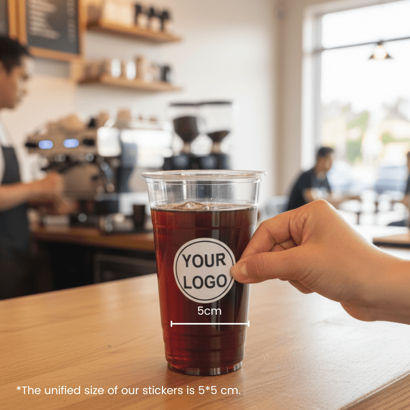 Starter Pack Blank Plastic Cups + Logo Stickers Bundle (12oz / 16oz / 20oz / 24oz) - ecoaralon
