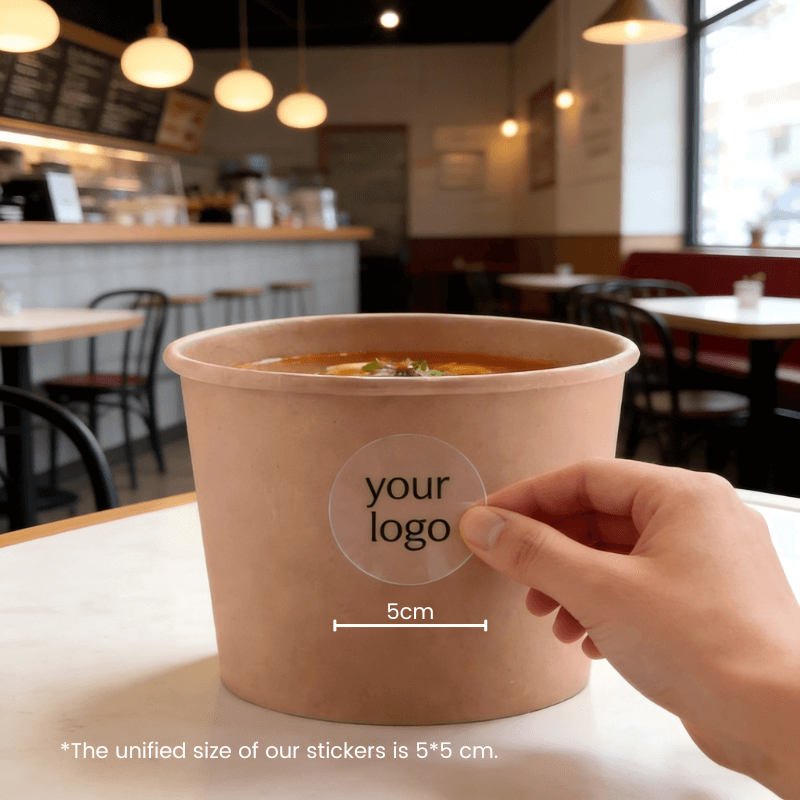 Starter Pack Soup Paper Bowl + Logo Sticker Bundle (8oz / 12oz / 16oz) - ecoaralon