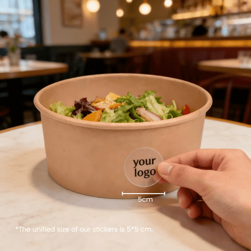 Starter Pack Salad Paper Bowl + Logo Sticker Bundle (500ml / 1000ml / 1100ml / 1300ml) - ecoaralon