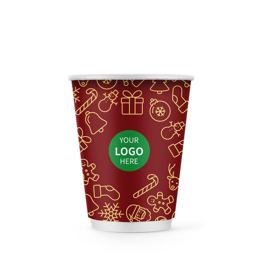 12 oz. Holiday Custom Printed Double Walled Paper Cup - 03 - ecoaralon