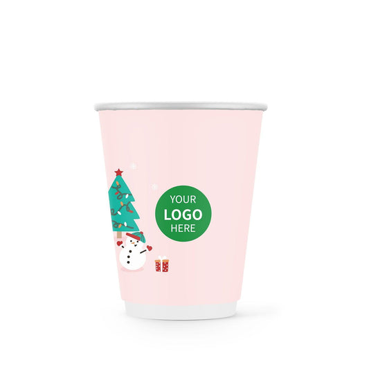 12 oz. Holiday Custom Printed Double Walled Paper Cup - 20 - ecoaralon