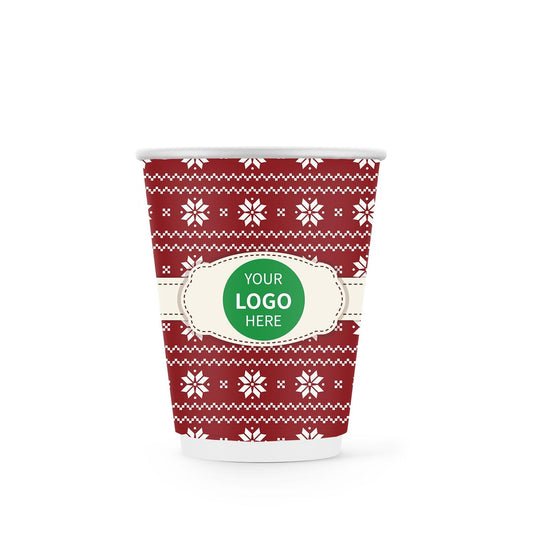 12 oz. Holiday Custom Printed Double Walled Paper Cup - 22 - ecoaralon