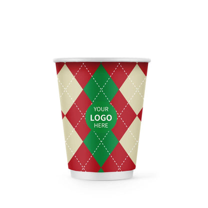 12 oz. Holiday Custom Printed Double Walled Paper Cup - 14 - ecoaralon