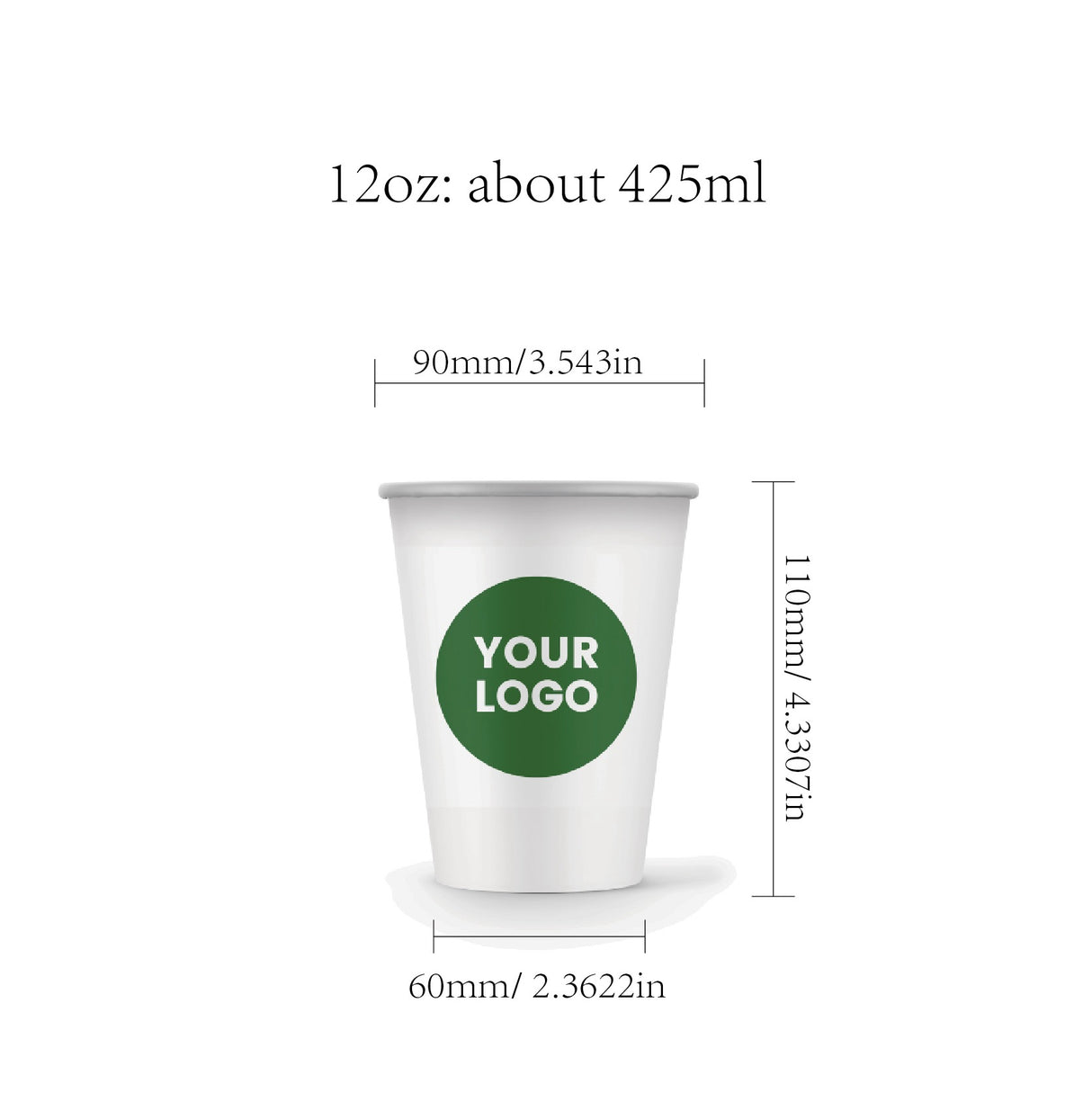 12oz Custom Printed Single Wall Cups Premium Multicolor WaterProof
