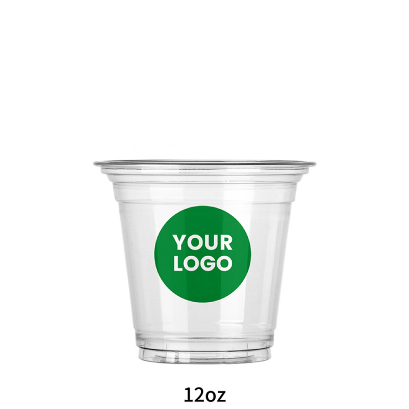 Custom 12 oz. Crystal Clear Plastic Cups - PET Cups