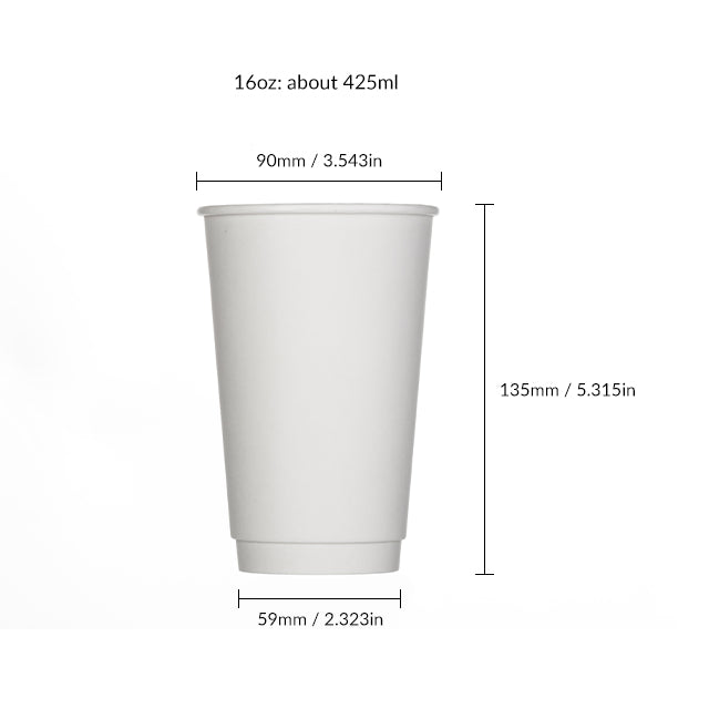 16 oz. Blank Double Walled Paper Cup