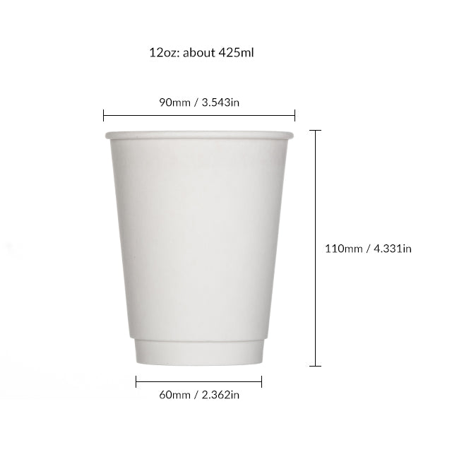 12 oz. Blank Double Walled Paper Cup