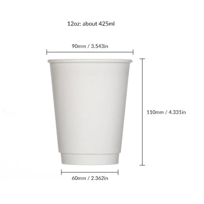 12 oz. Blank Double Walled Paper Cup