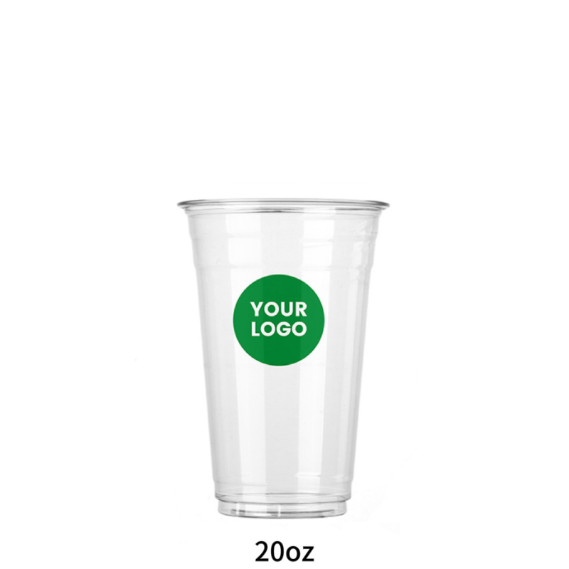 Custom 20oz. Crystal Clear Plastic Cups - PET Cups