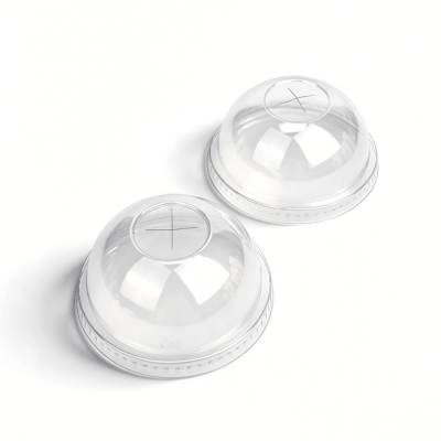 90mm Dome  Straw Clear Lid For 8-12-14-16oz paper cup - ecoaralon