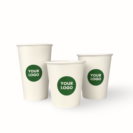 Custom printed single wall paper cup for café beverage service