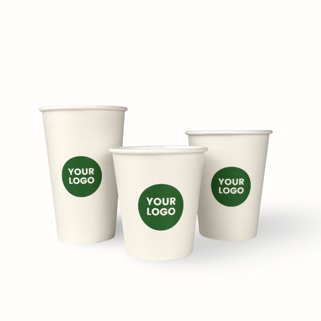Custom printed single wall paper cup for café beverage service