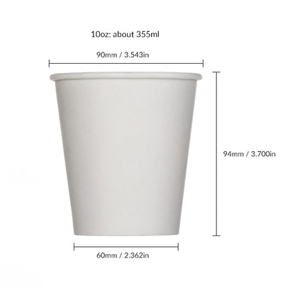 10 oz. Blank Single-Walled Paper Cup