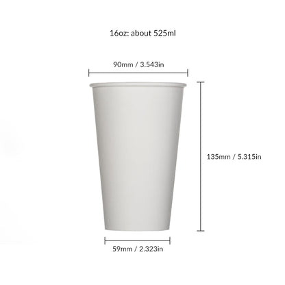 16 oz. Blank Single-Walled Paper Cup