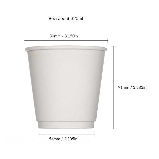 8 oz. Blank Double Walled Paper Cup