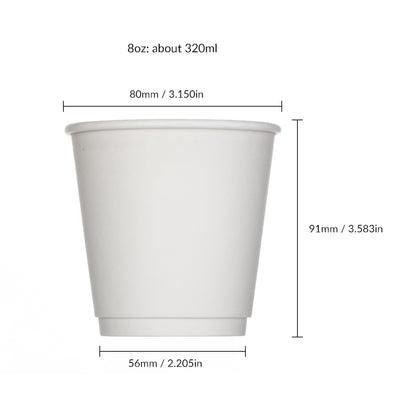 8 oz. Blank Double Walled Paper Cup