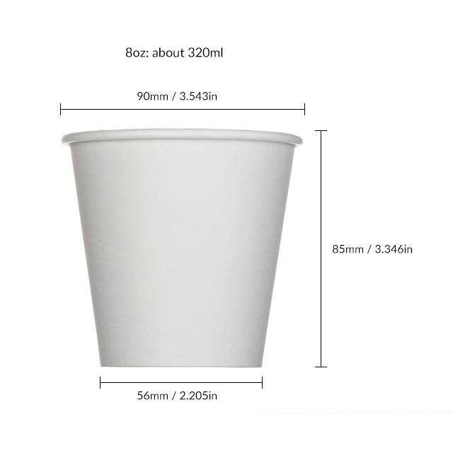 8 oz. Blank Single-Walled Paper Cup