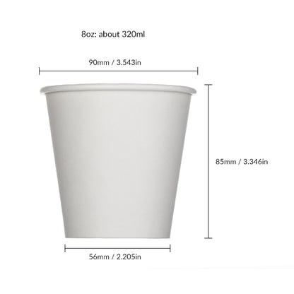 8 oz. Blank Single-Walled Paper Cup