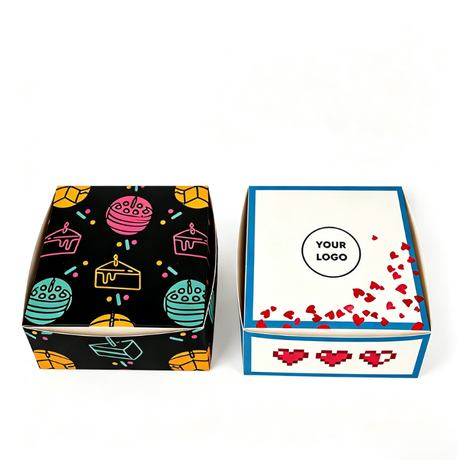 Custom printed cake box for bakery desserts and takeaway packaging