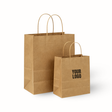 Custom printed kraft paper takeaway bag with twisted handles