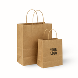 Custom printed kraft paper takeaway bag with twisted handles