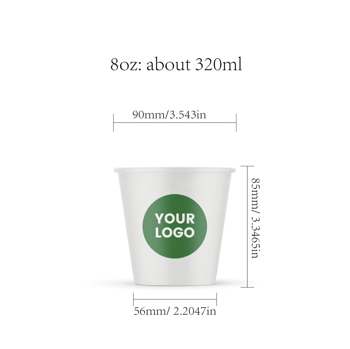 8oz Custom Printed Single Wall Cups Premium Multicolor WaterProof