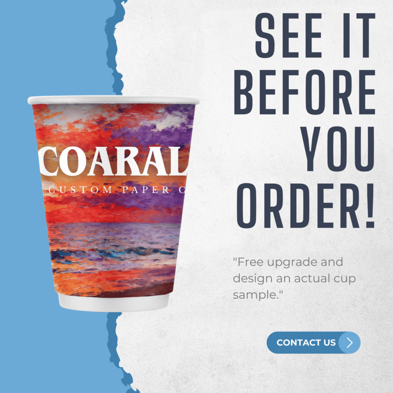 Best-Seller Custom 8oz Double Wall Paper Cups 100pcs/500pcs