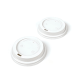 White Flat Lid For 10/12/16/20 oz. Compostable Single Wall Paper Cup - ECOARALON