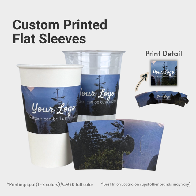 Custom Printed Flat Cup Sleeves - ecoaralon
