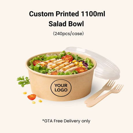 Custom Printed 1100ml Salad Bowl - ecoaralon