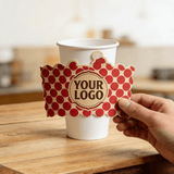 Blank Cups + Custom Printed Coffee Cup Sleeves Bundle - ecoaralon