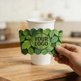 Blank Cups + Custom Printed Coffee Cup Sleeves Bundle - ecoaralon